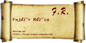 Fejér Róza névjegykártya
